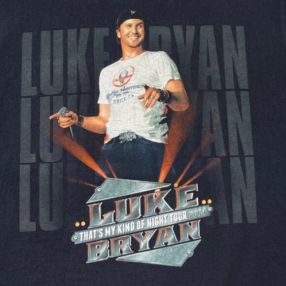 Luke Bryan That’s My Kind of Night 2014 Concert Tour Graphic T Shirt Black - Picture 3 of 7
